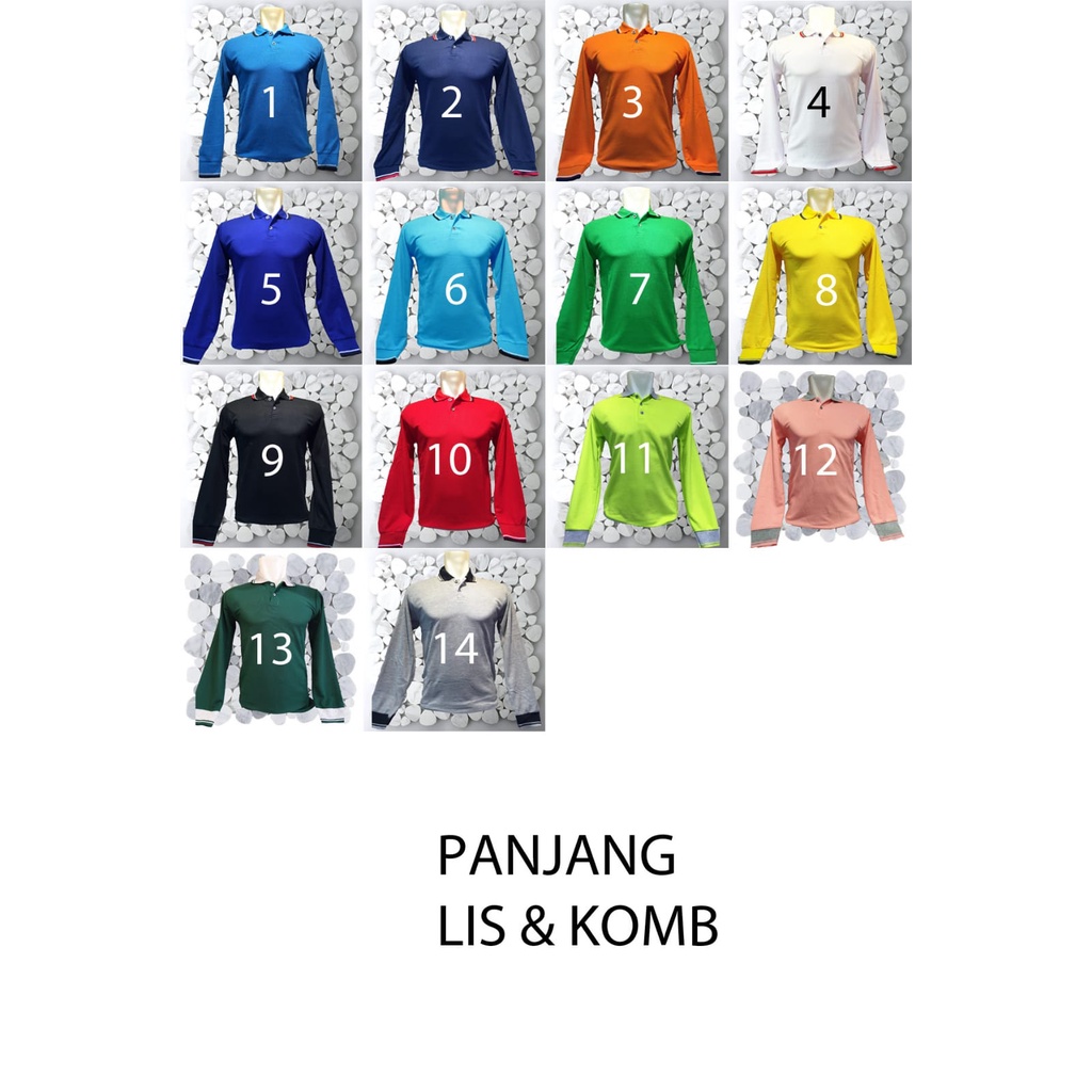 Polo Shirt Panjang, Polo Shirt, Polo Polos Panjang, Kaos Polo