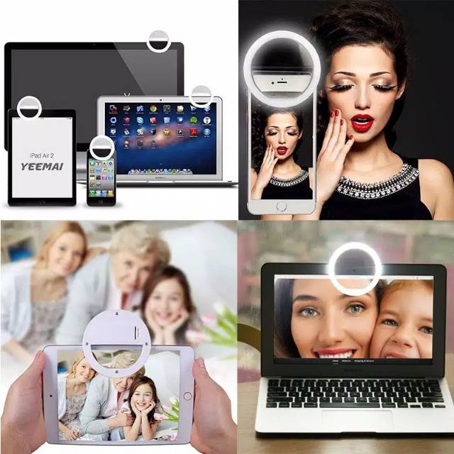 Ring Light Selfie Led Ring Light Rechargeable Lampu Selfie Bulat Led