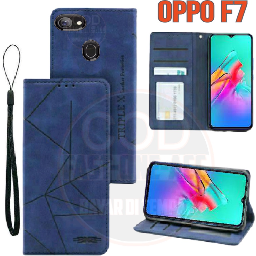 CASE HP OPPO F7 Flip Case Flip Motif Dompet Casing HP Flip Motif Wallet Leather Cover untuk OPPO F7