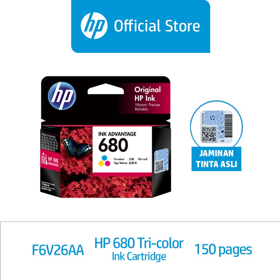 HP ink Catridge 680 Black Colours | Hitam Warna Advantage Tinta Printer Deskjet 1100, 2100, 2600, 3600, 3700, 3800, 4500, 4600, 5070, 5080, 5200 Series All-in-One Printer -Geniune Product