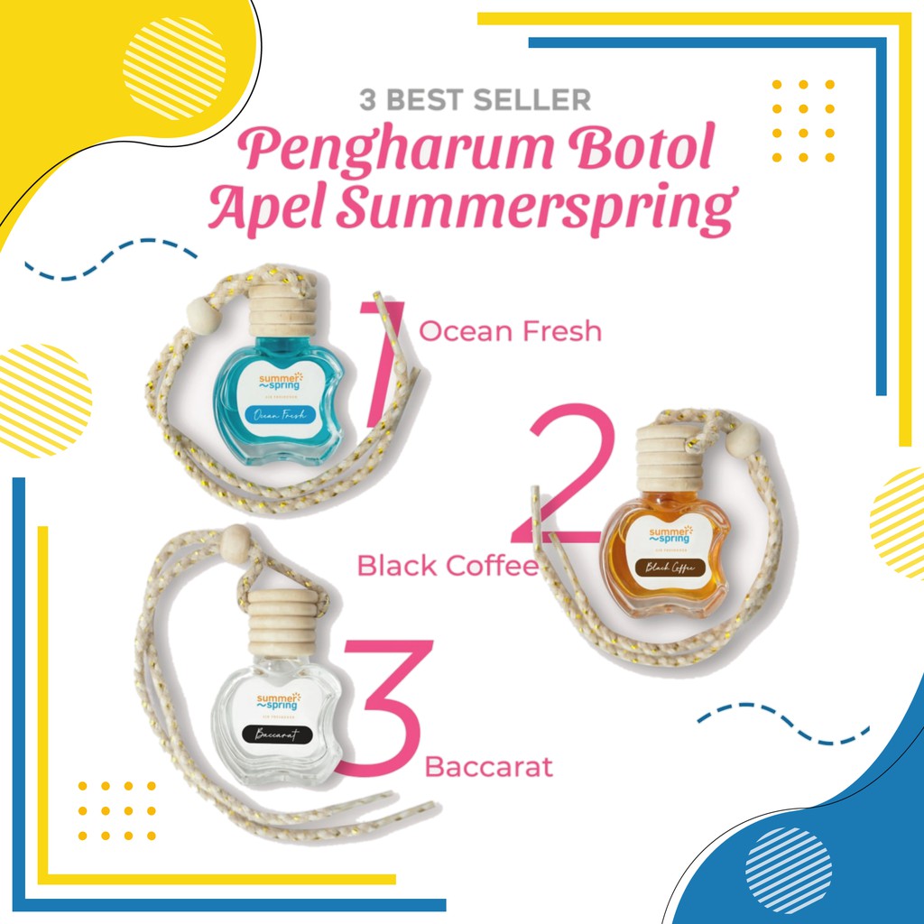 Summer Spring - Botol Apel - Pengharum Pewangi Parfum Ruangan Mobil Toilet Ruang Tamu Dapur Lemari Pakaian Kamar Mandi Tidur Closet Wc - 10ml