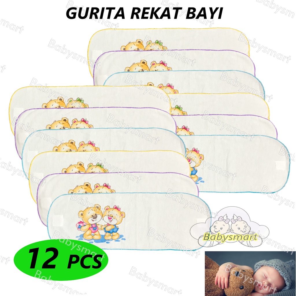 Babysmart - 12 Pcs Gurita/Grito Bayi Rekat / Kretekan Instan SABLON/TABUR