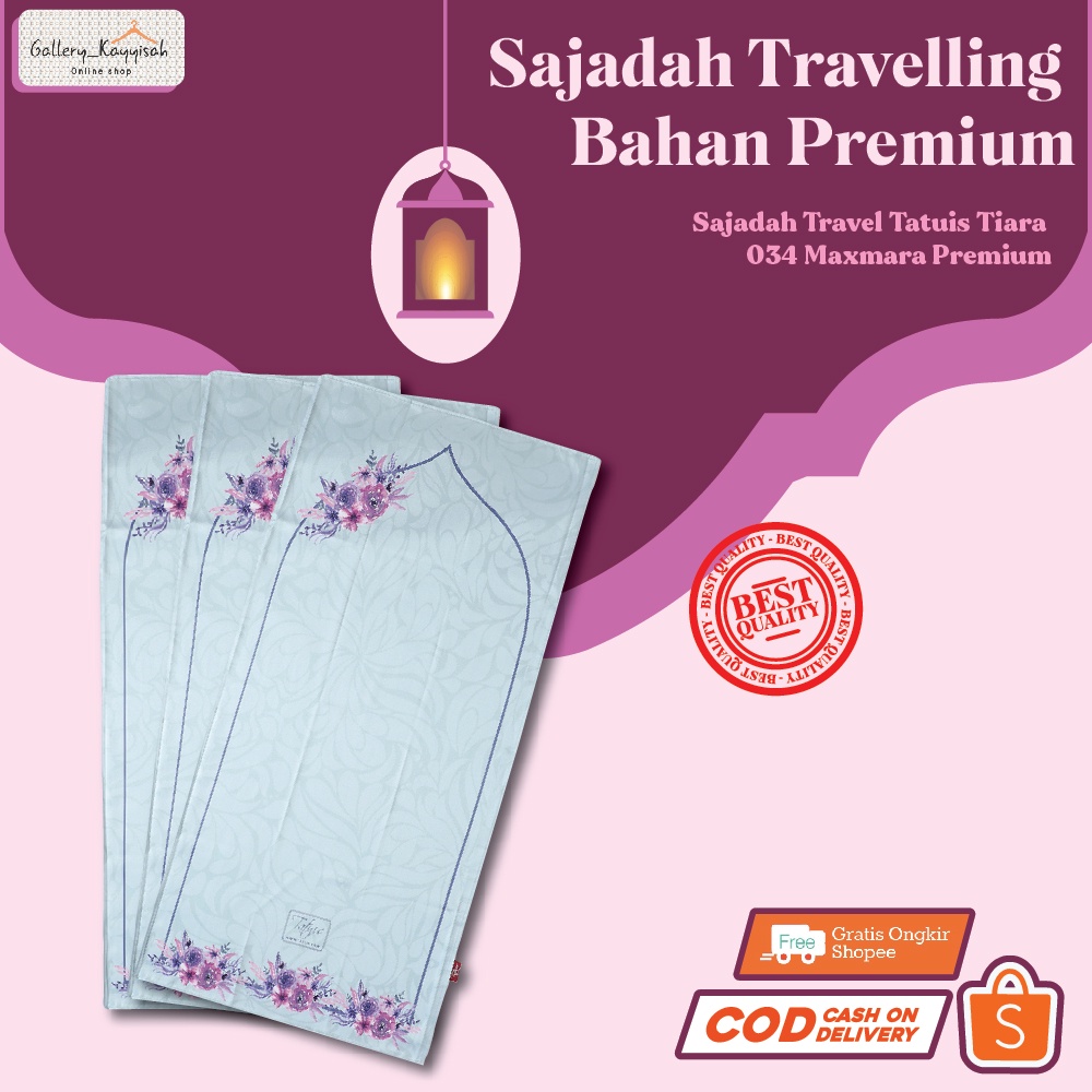 Sajadah Travel Tatuis Tiara 034 Maxmara Perlengkapan Sholat Berkualitas Premium Termurah