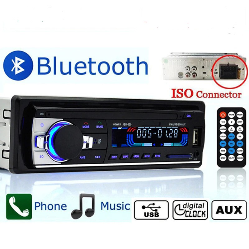 Tape Audio Mobil JSD-520 / JSD-530 Car Din Multimedia Radio MP3 Player + Bluetooth