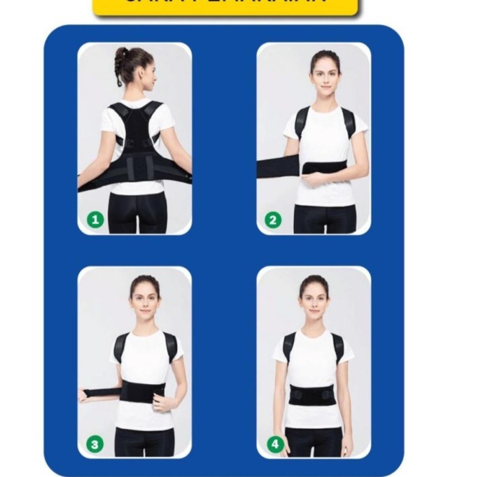 Get Product Penyangga Punggung Back Brace Support Belt Posture Corrector Korset Punggung Pria Wanita Magnetik