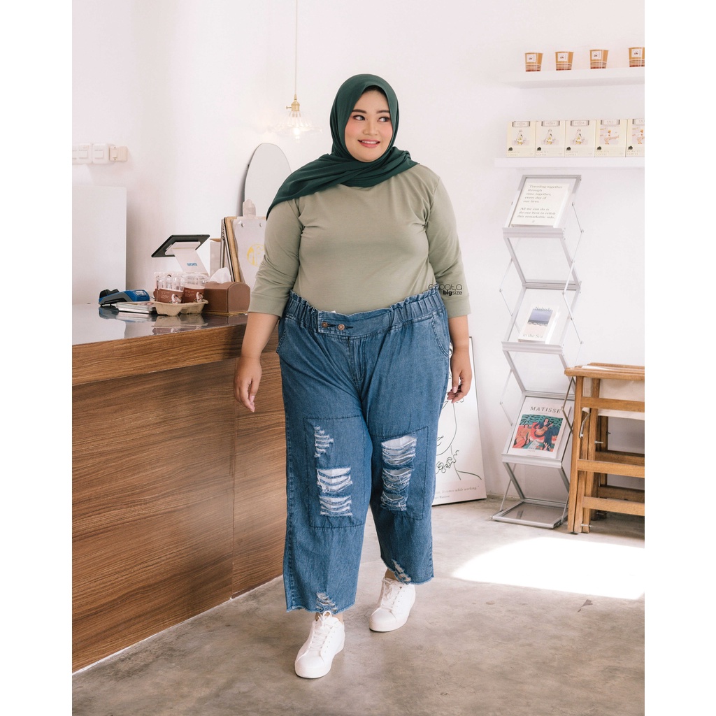 Celana Ripped Jeans Jumbo XXXL fit to BB 100kg Kekinian