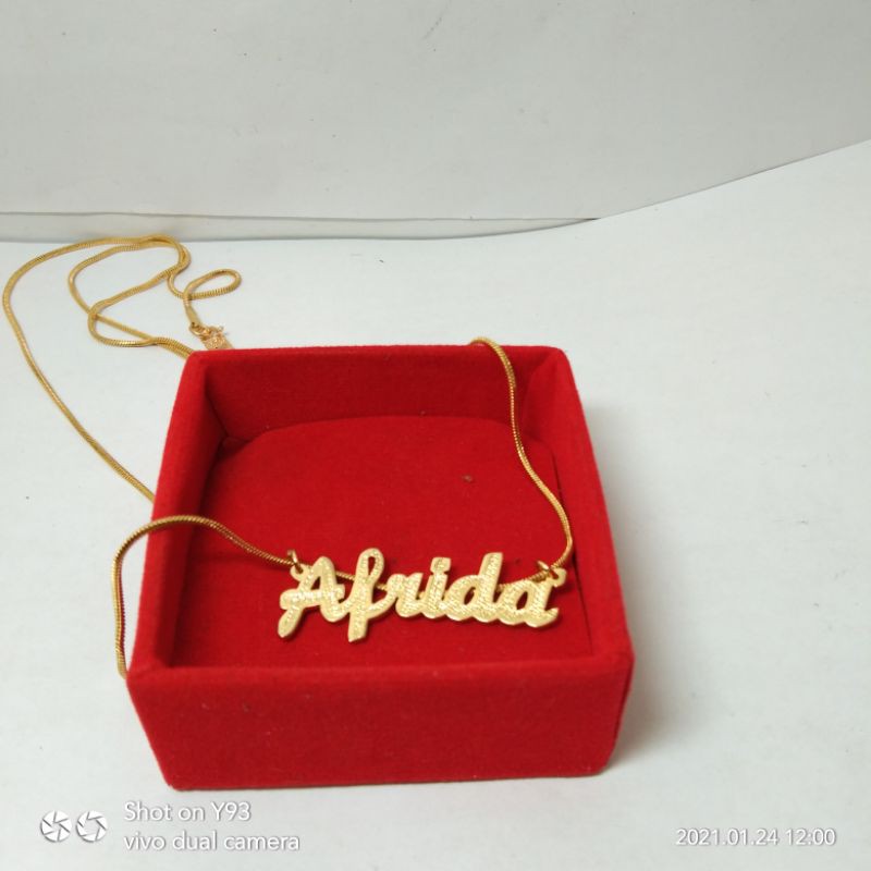 kalung nama lapis emas /kalung custom