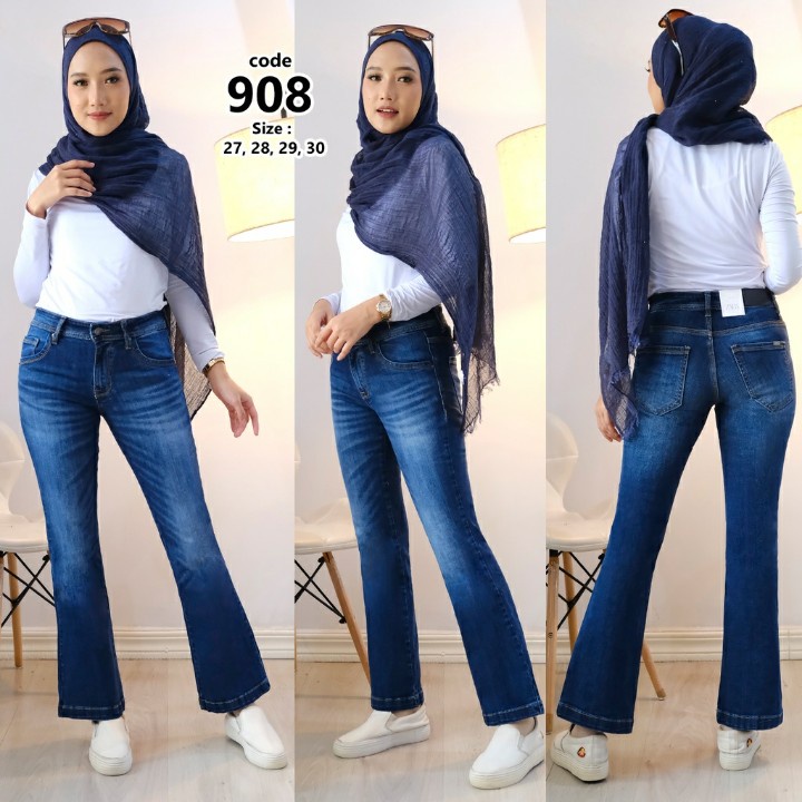 #113 ZARA CUTBRAY JEANS MANIS BIRU TUA