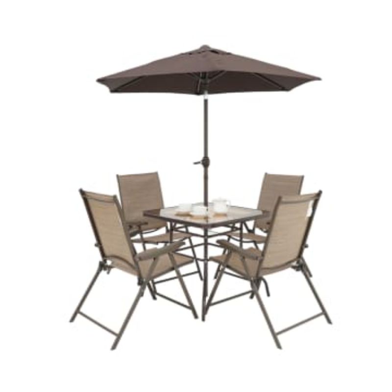 Kursi & Meja Taman Cokelat Set - Soleil Original 100%