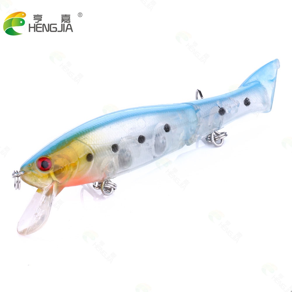 HENGJIA 6PCS/Lot Lifelike Artificial Crankbait Multi Jointed Fishing Lure 12cm/13.5g 2-segment Hard Bait 6# Hook Wobblers Sea Fishing Bait