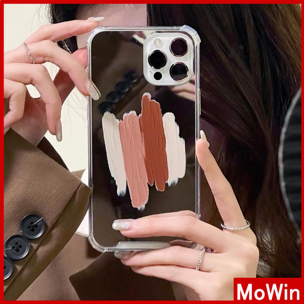 iPhone Case Acrylic HD Mirror Airbag Shockproof Protection Camera Cute Brown Tones Compatible For iPhone 11 iPhone 13 Pro Max iPhone 12 Pro Max iPhone 7 Plus iPhone xr