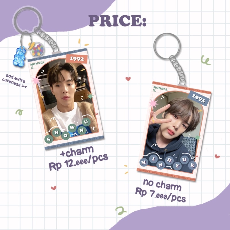 MONSTA X CUTE KEYRING VOL.2 MONBEBE GANTUNGAN KUNCI KEYCHAIN MONSTAX