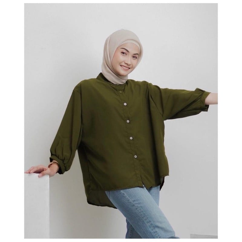 KEMEJA BALON BLOUSE BUBLE BAHAN WOLFIS