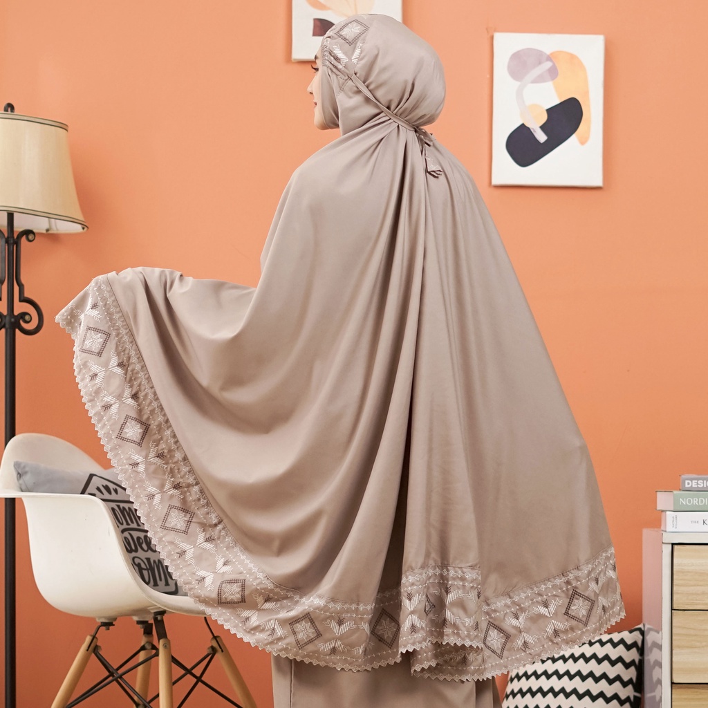 Mukena Songket Dewasa Jumbo Bordir Tas Adem Grosir