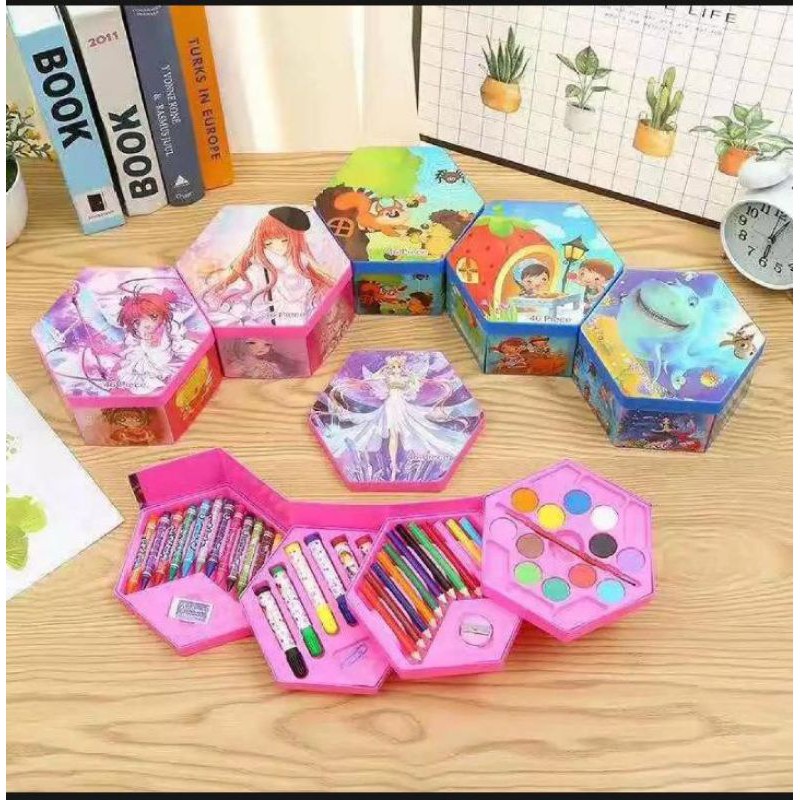 

Crayon Set Anak karakter 4in1 isi 46 pcs