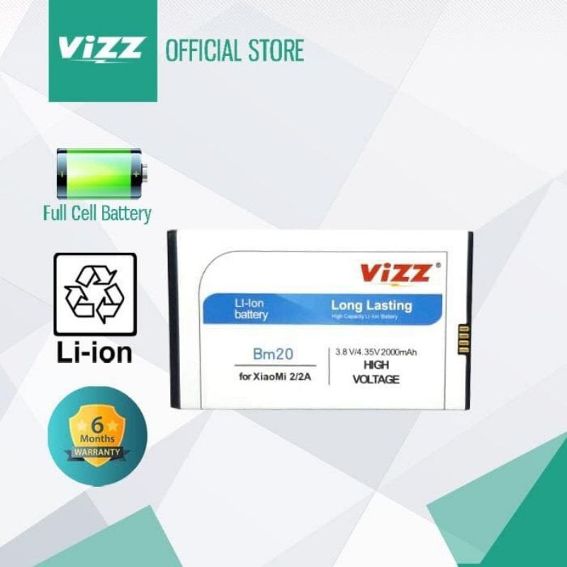 Baterai Batre Vizz Xiaomi Mi2 / Mi2S / BM20 Original Vizz