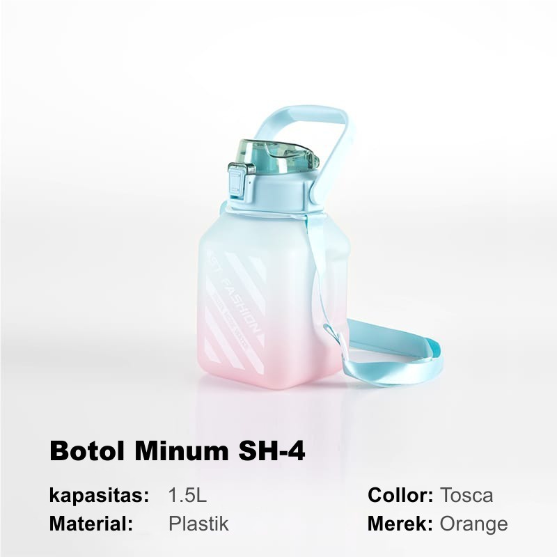 COD Terbaru Botol Minum Anak Gradiasi Pastel Kotak Botol Minum Free Stiker 2D Botol Murah Viral SH 3-4