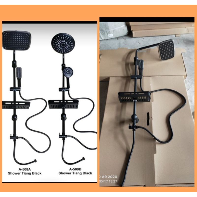 shower tiang hitam / shower set hitam