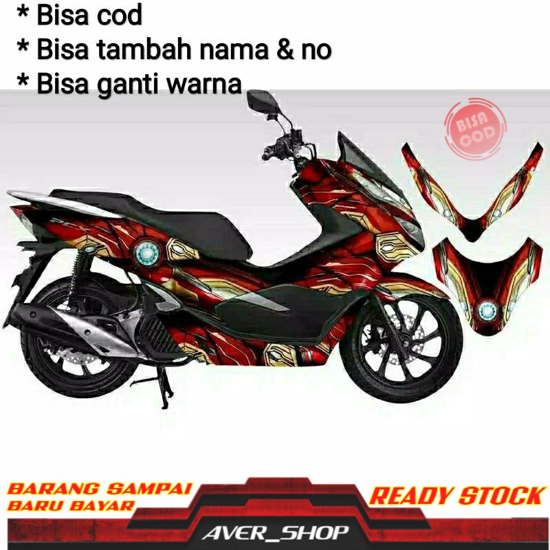 Decal pcx 150 full body full motif superhero ironman Striping motor pcx 150 Sticker motor decal pcx