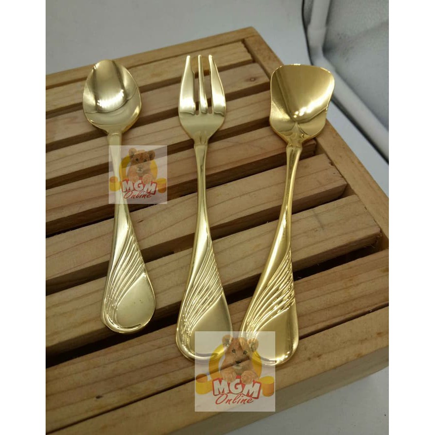 (Made in JAPAN ) Sendok Es Cream Stainless Japan GOLD