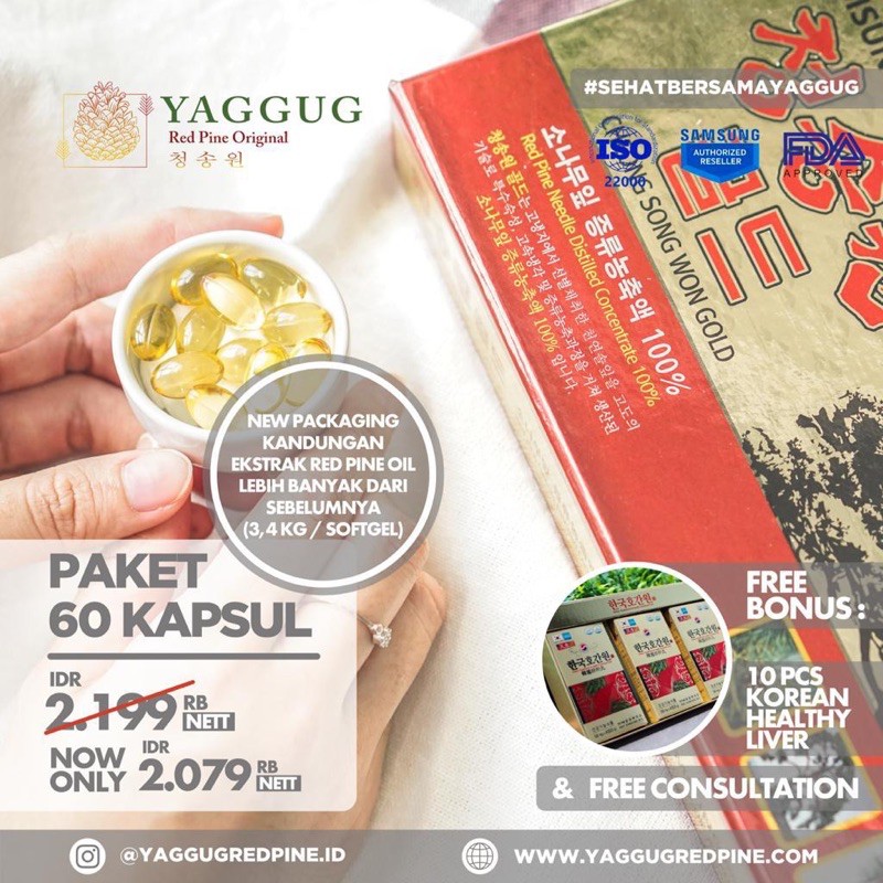 

Red Pine Oil Jeok Song Won Asli Korea (60kapsul)