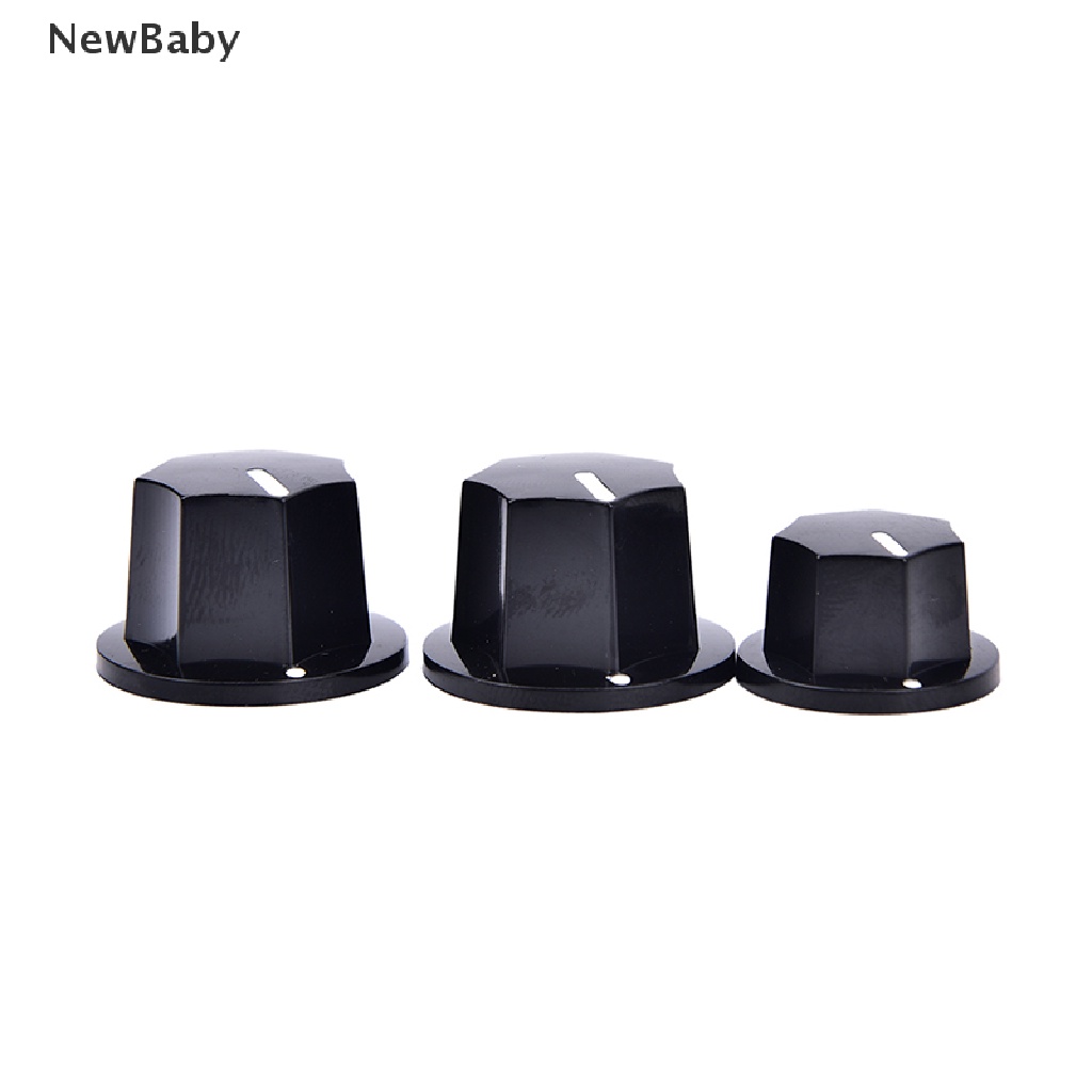 3pcs Knob Kontrol volume Nada Bahan Plastik Warna Hitam Gaya vintage Untuk Gitar bass jazz