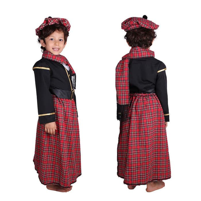 Scotland traditional clothes kostum tradisional skotlandia tartan boy