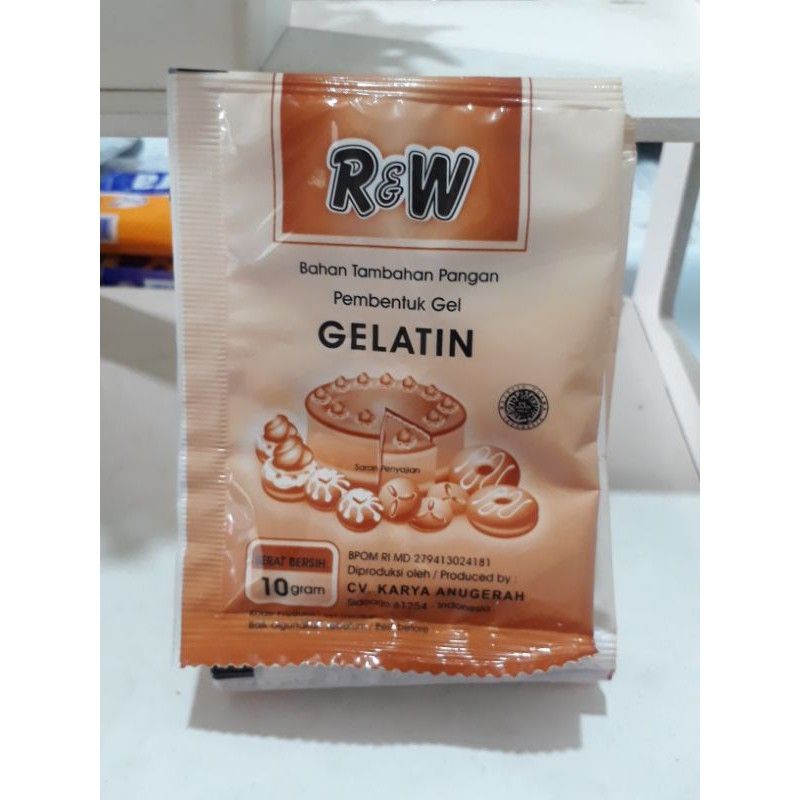 

Bubuk gelatin gelatine powder jel jelly agar dessert rajawali R&W sachet 10 gram