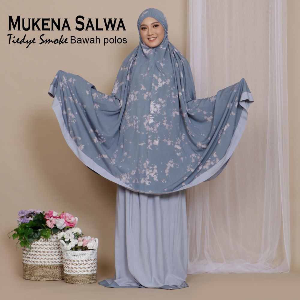 Mukena Bali Salwa Atasan Smoke Bawahan Polos By Zahwa