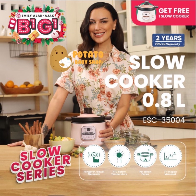 Emily - Slow Cooker Purple Claypot 0.8L  (tanah liat)