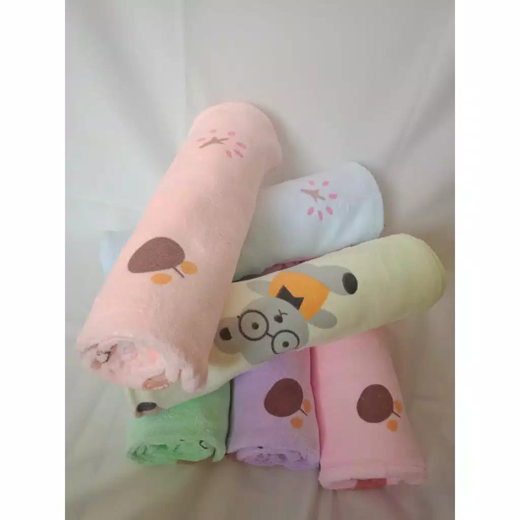 Handuk Anak Bayi motif bear Handuk Mandi Anak Bayi microfiber ukuran 70x140cm &amp; 60x140cm 50x100 import