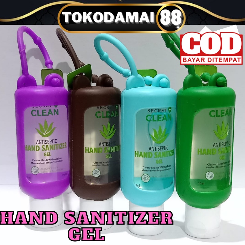 Hand Sanitizer Gel Secret Clean 50 ml free Silicone case murah dan aman