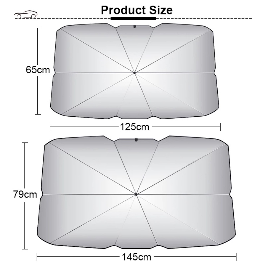 Payung Pelindung Anti Panas Mobil Kaca Depan / Umbrella Sunshade