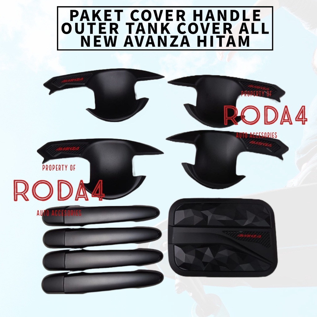 Outer Handle Avanza Tutup Bensin Pegangan Pintu Outer Mobil Mangkok Tank Cover Xenia Paket Tahun 2012 2013 2014 2015 2016 2017 2018 2019 2020 2021 Awal Carbon Hitam