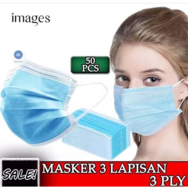 MASKER 3 PLY 1 BOX ISI 50 PCS.