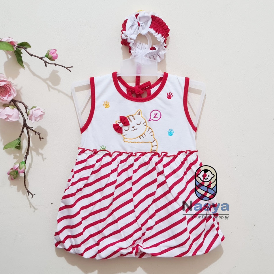 [P-008] Dress Bayi (0-6 bulan) / Setelan Bayi Perempuan Pita &amp; Animal