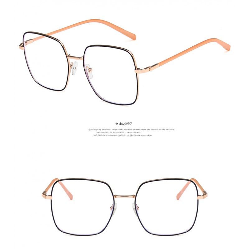 Metal Oversized Eyeglasses for Women Square Frames Fashion Candy Color