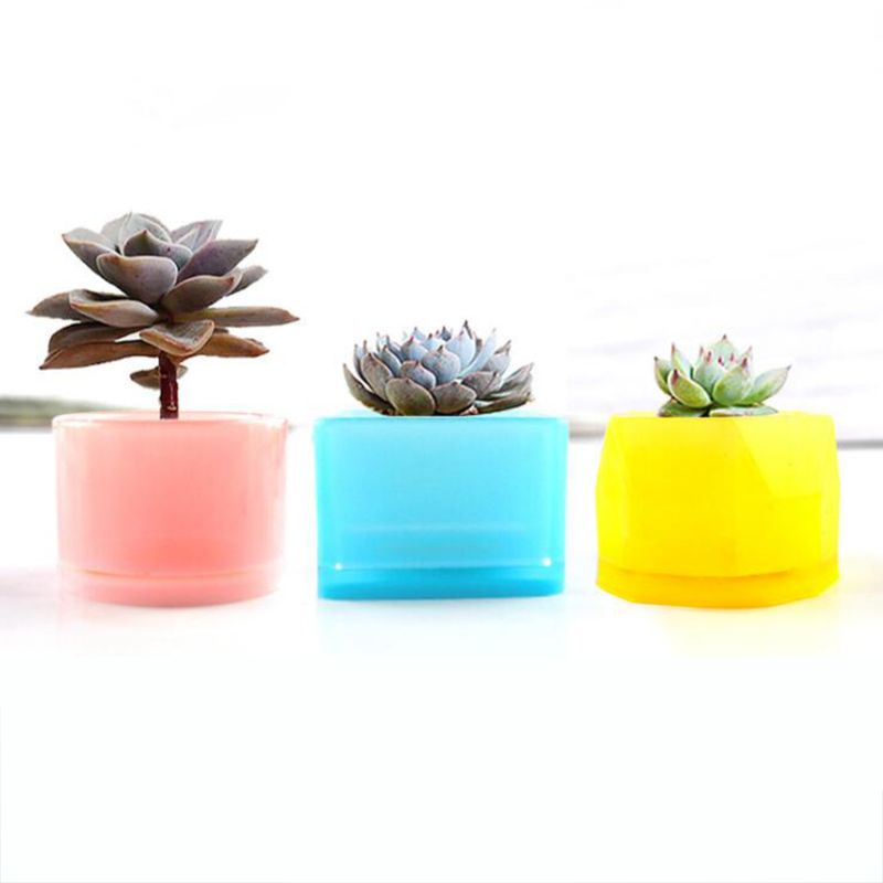 SIY  3Pcs/Set Crystal Epoxy Resin Mold Flowerpot Casting Silicone Mould Handmade DIY Craft Decoration Storage Box Making Tool