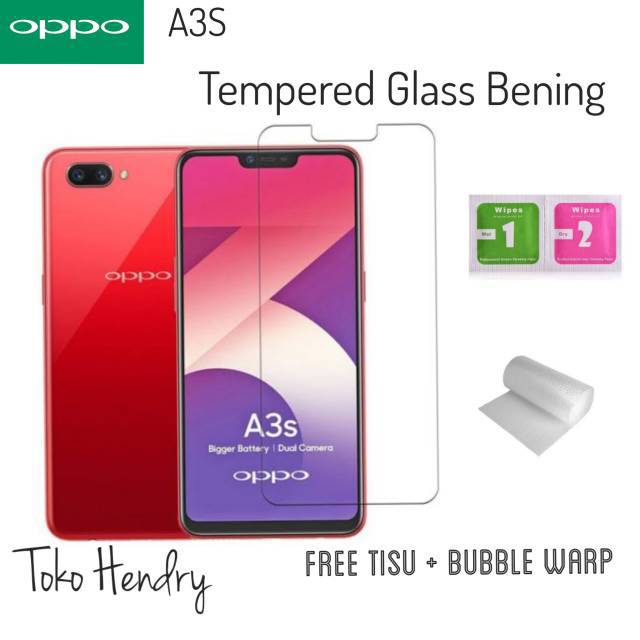 Tempered Glass Oppo a3s/anti gores kaca Oppo a3s