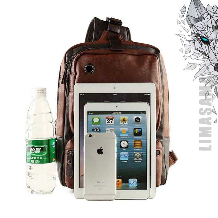 Jual Tas Selempang Cowok Pria Simple Keren Kulit Leather Cool Mewah