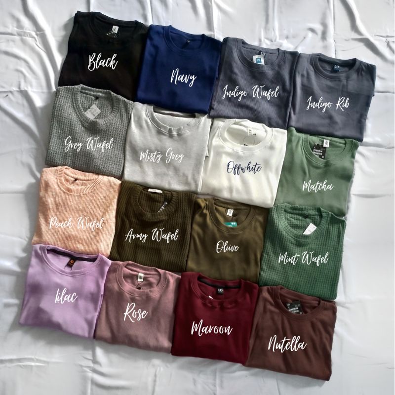 B A S I C TOPS | KAOS KNIT RIB WAFFLE TEBAL UNISEX FIT TO L