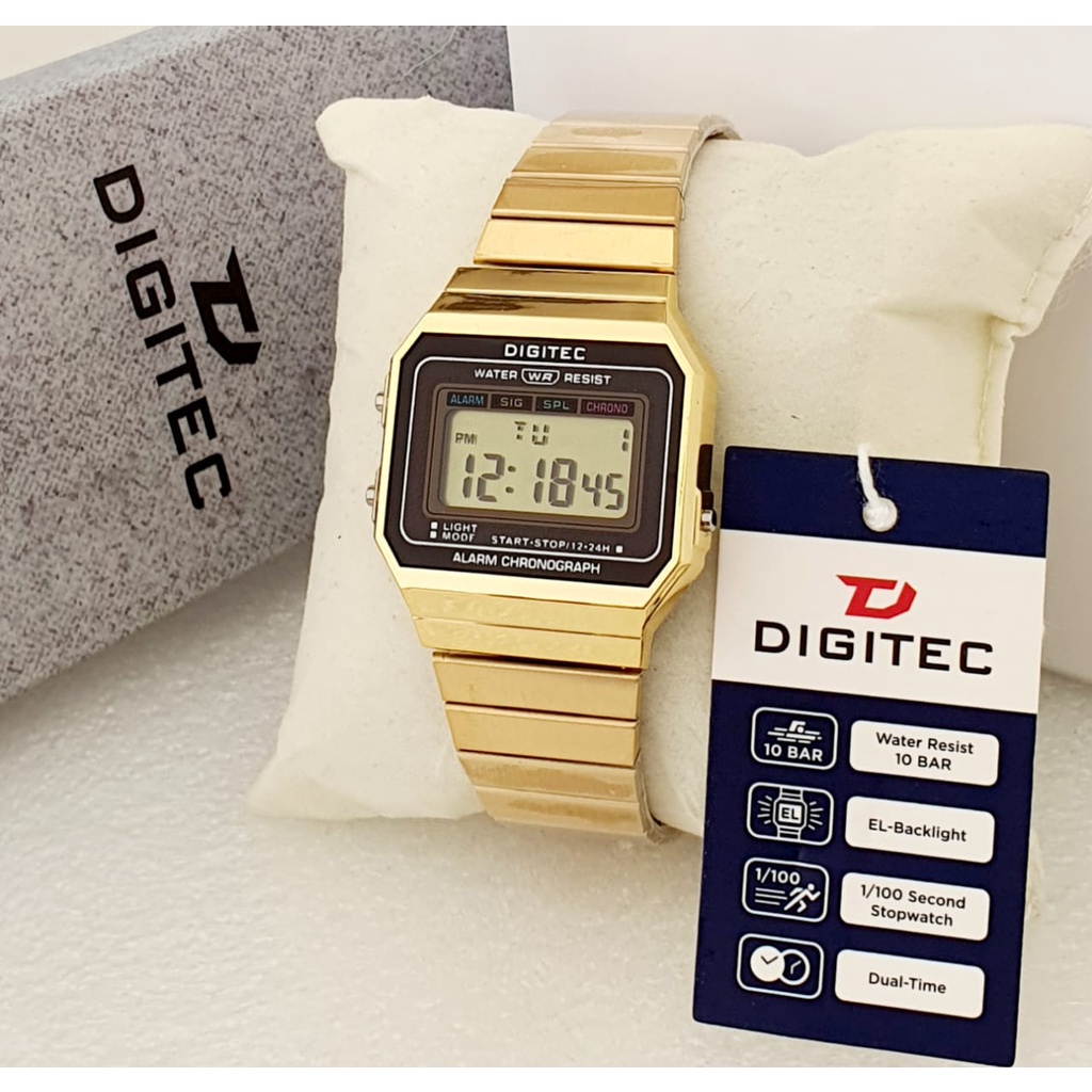 Jam Tangan Wanita Digitec 3103 Rantai Stainless Steel Digital Original