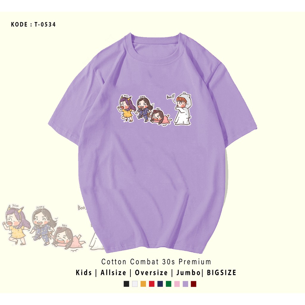 T0534 T-SHIRT / KAOS UNISEX / TUMBLR TEE / REAL PICTURE BP GHOST  BLINKS LISA JISOO LISA ROSE