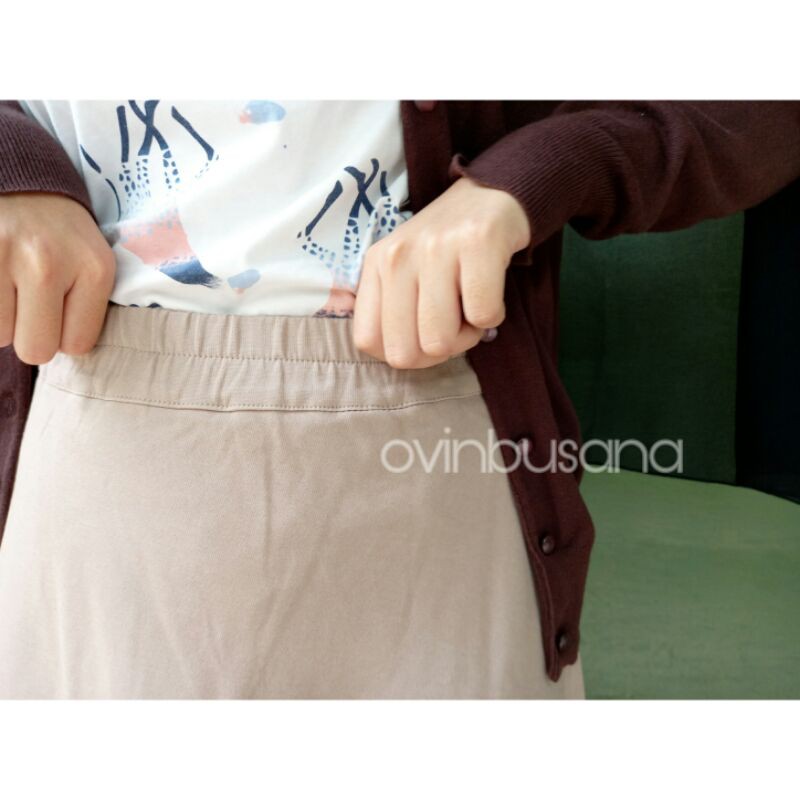 ROK DENIM KAOS POLOS / BASIC SKIRT - BAHAN PREMIUM, PANJANG, LEBAR, STRETCH / MELAR-5