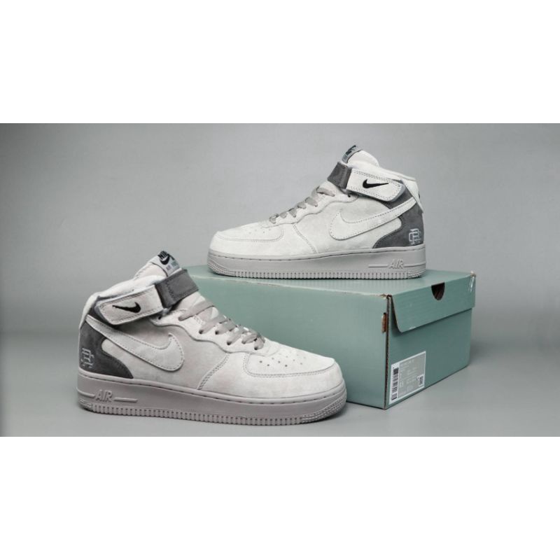 NIKE AIR FORCE 1 MID X REIGNING CHAMP GREY LEATHER SUEDE ORIGINAL BNIB FULLTAG BARCODE