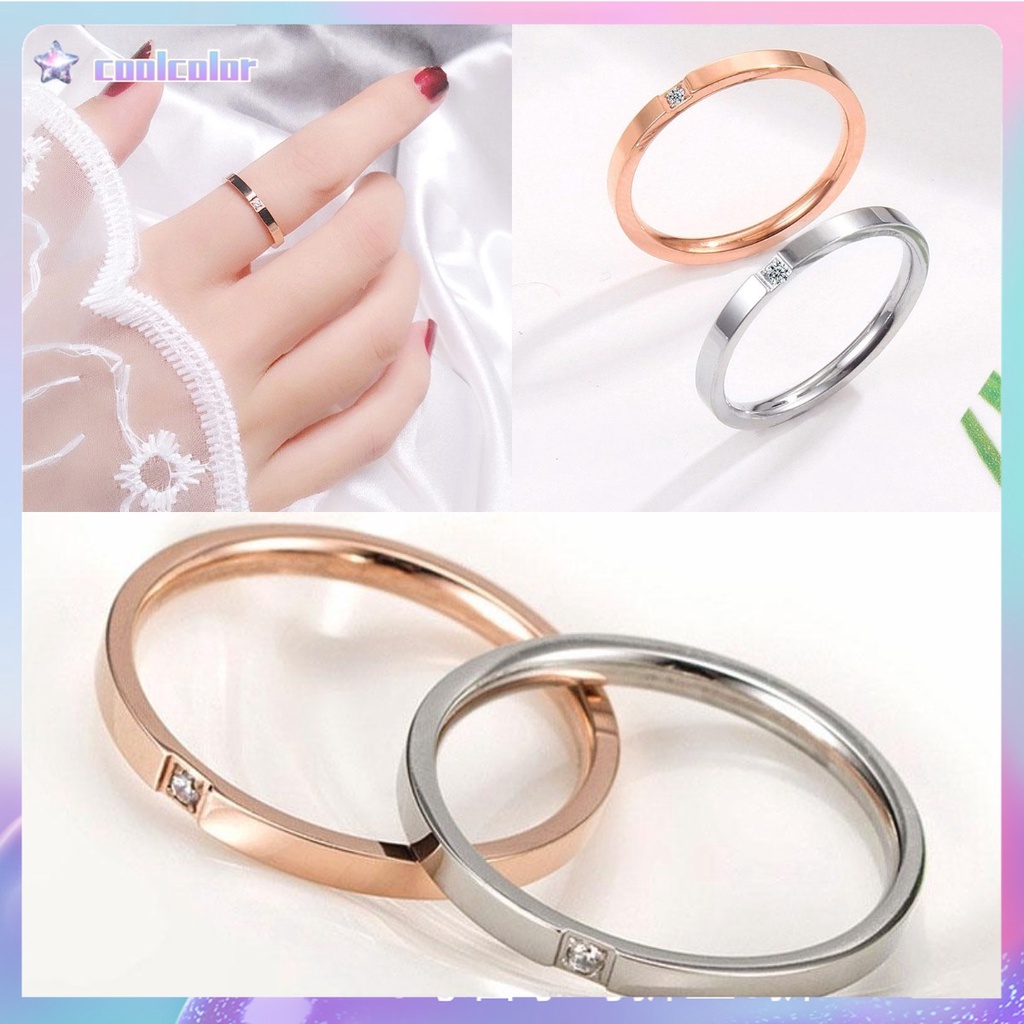 【Ready stock】Cincin titanium wanita anti karat asli murah korea Hadiah Aksesoris Perhiasan Cincin Berlian Baja Titanium 2021 terbaru fashion COD