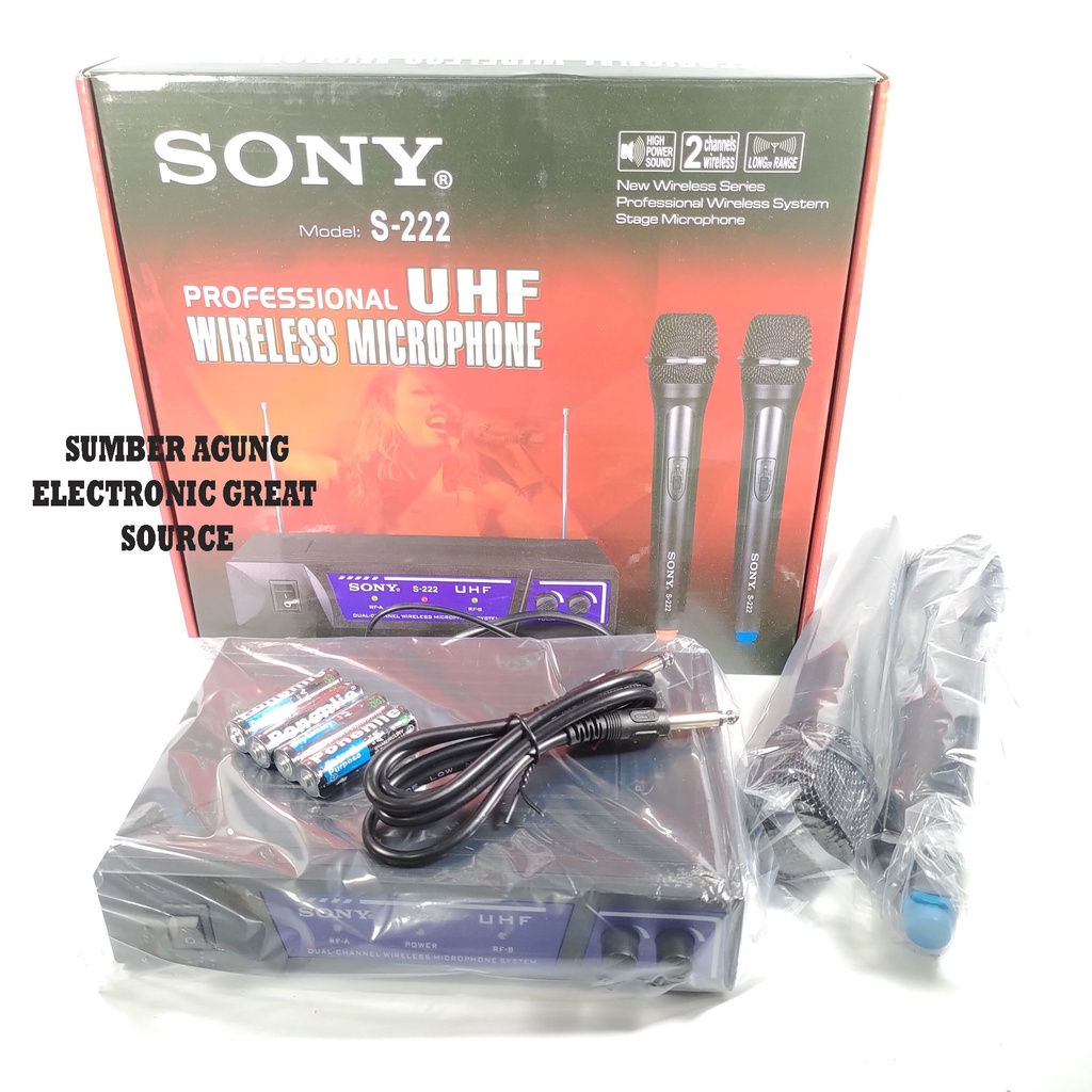 Sony Mic Wireless UHF Wireless Microphone S222 Stage Microphone Menyanyi Isi 2