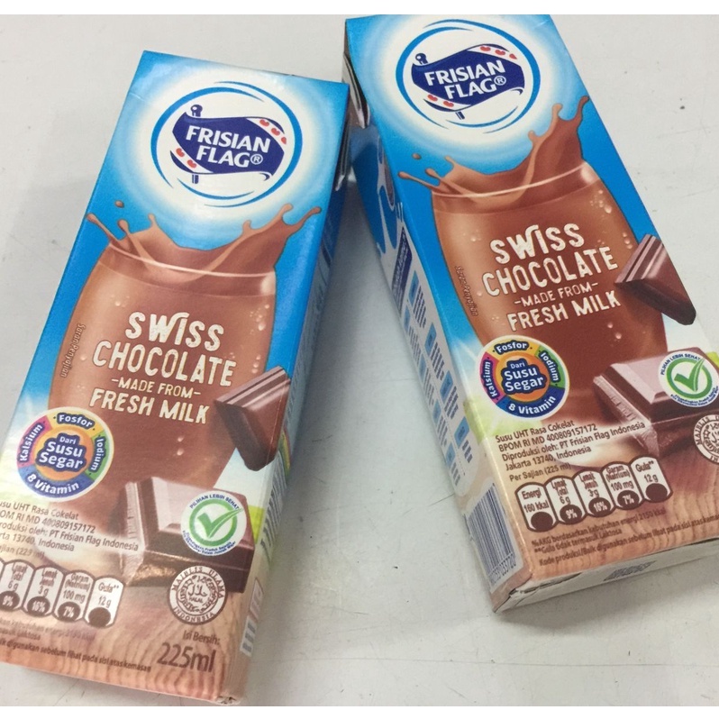 Susu UHT Frisian Flag Swiss Chocolate 225 ml | Rasa Cokelat