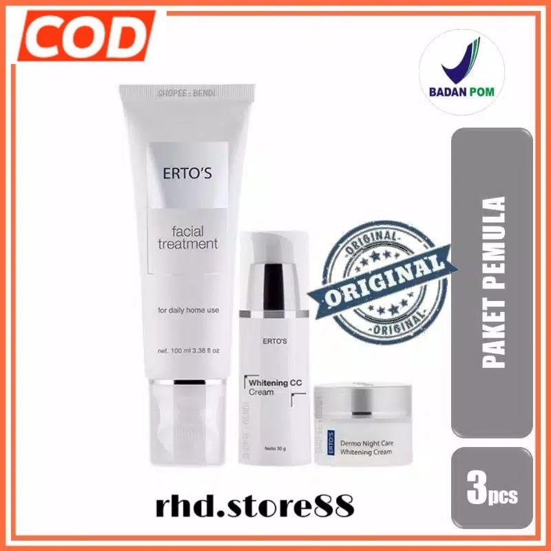 Ertos Paket Pemula Facial Treatment Cc Cream Night Cream Indonesia