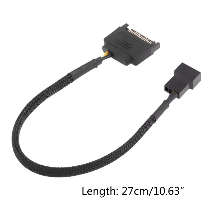 Btsg CRJ 15-Pin Male to 1per2 Fan Sleeve Power Adapter Cable Kabel Ekstensi Kipas CPU Motherboard Laptop 3pin/4pin